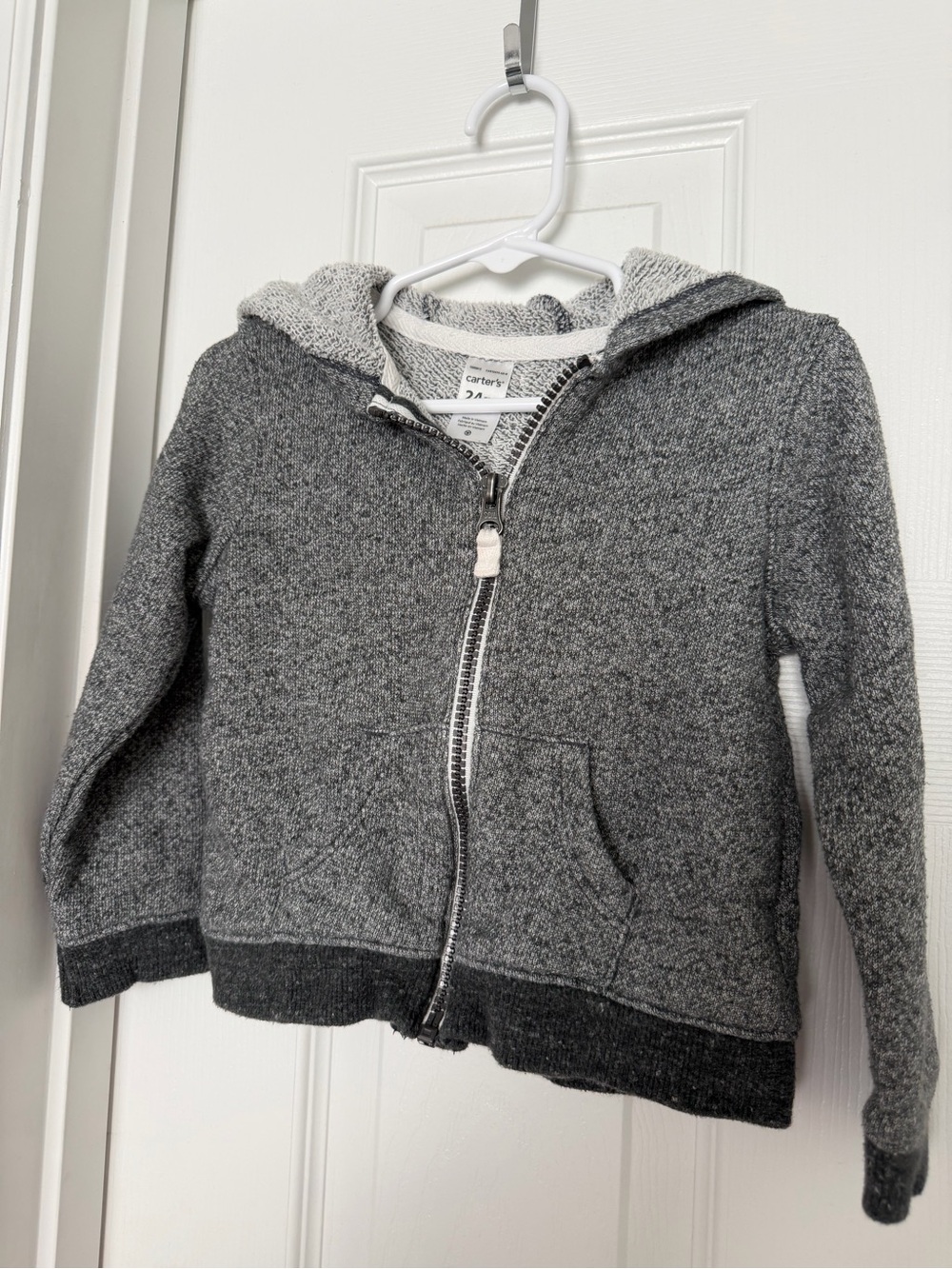 Carter's Grey Hooded Zip-Up Sweater Hoodie